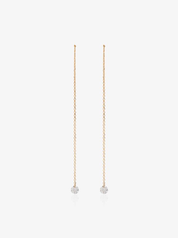 Persée 18K yellow gold drop thread diamond earrings | Browns Fine Earrings