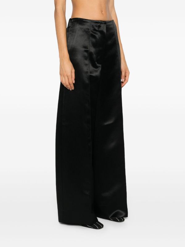 Peter Do Black Wide-Leg Satin Trousers | Browns Wide-Leg Pants