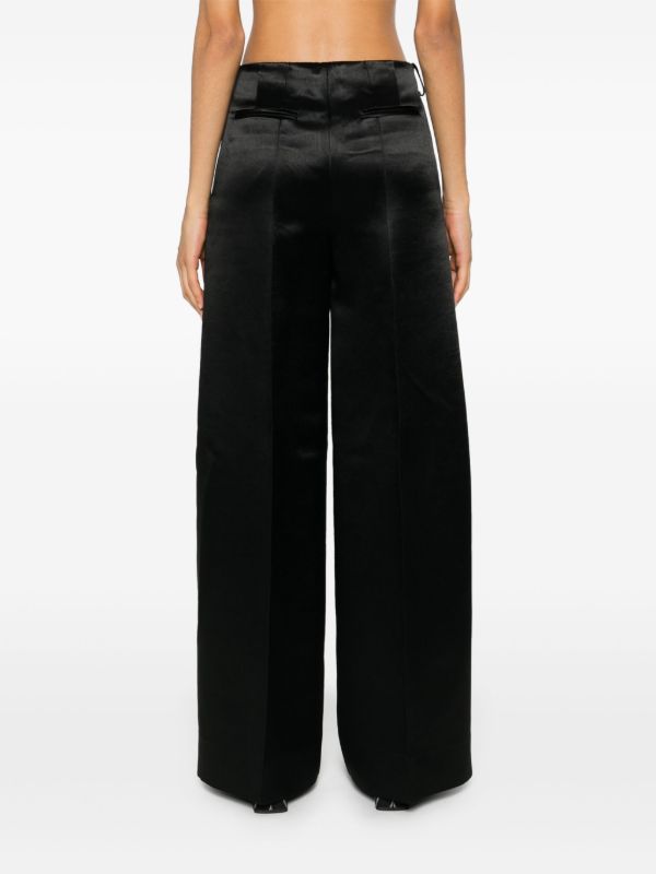 Peter Do Black Wide-Leg Satin Trousers | Browns Wide-Leg Pants