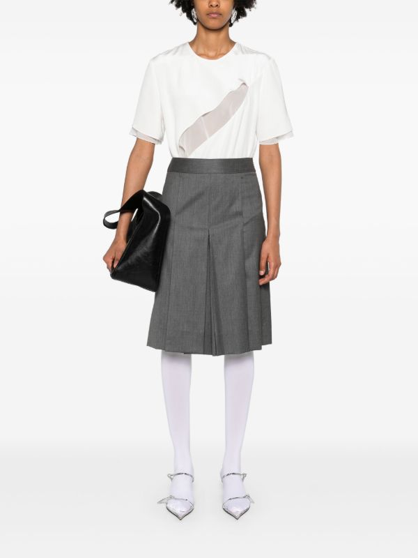 Peter Do Grey Wide-Leg Layered Shorts | Browns Knee-Length Shorts