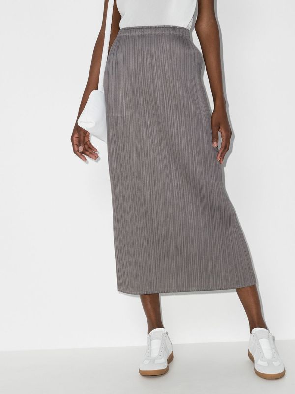 Pleats Please Issey Miyake Basics Plissé Midi Skirt | Browns Pleated Skirts