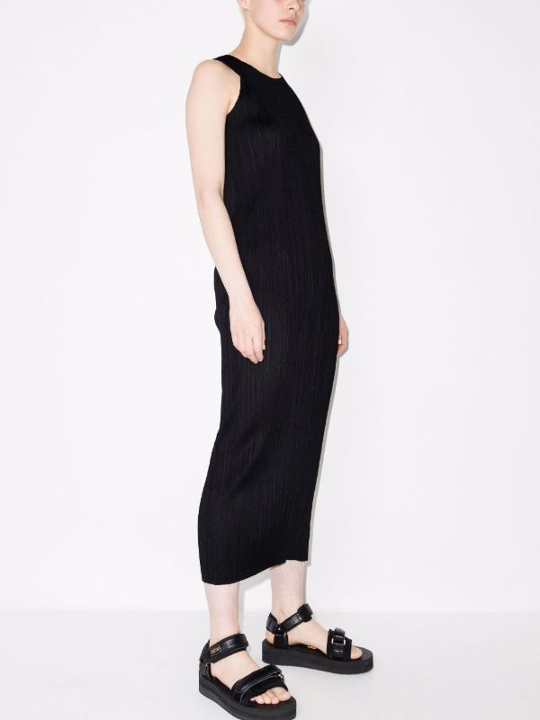 Pleats Please Issey Miyake Sleeveless Pleated Midi Dress | Browns Day Dresses