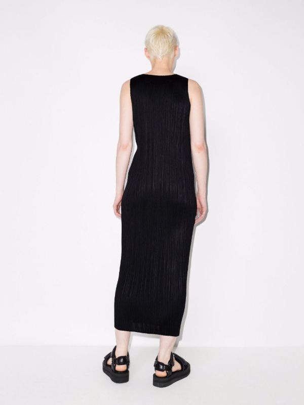 Pleats Please Issey Miyake Sleeveless Pleated Midi Dress | Browns Day Dresses