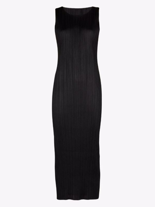 Pleats Please Issey Miyake sleeveless pleated midi dress | Browns Day Dresses
