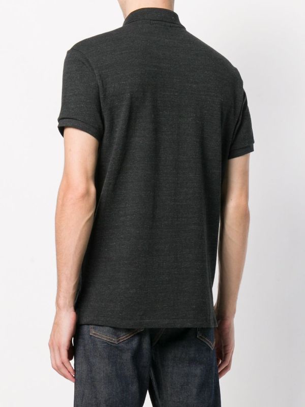 Polo Ralph Lauren Black Logo Embroidered Cotton Polo Shirt | Browns Polo Shirts