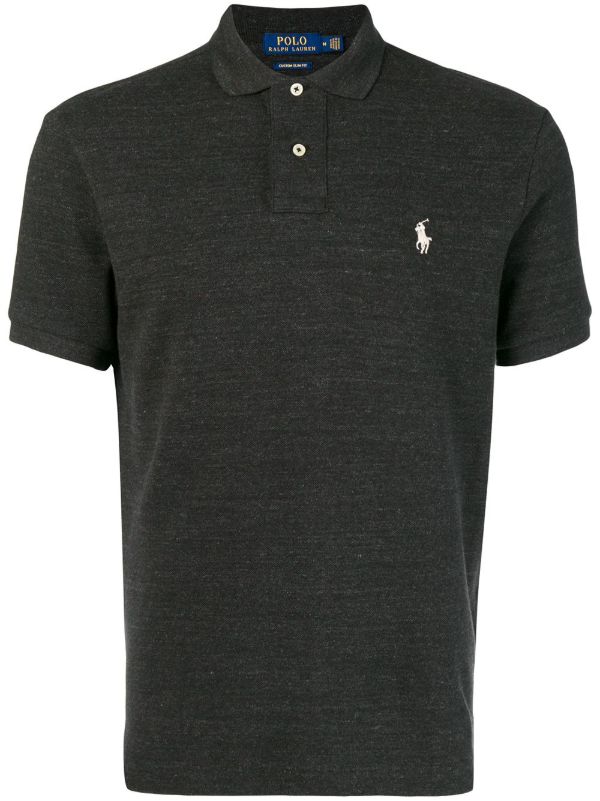 Polo Ralph Lauren Black Logo Embroidered Cotton Polo Shirt | Browns Polo Shirts