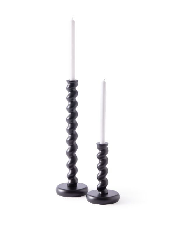 POLSPOTTEN Black Twister Candle Holder | Browns Candle Holders