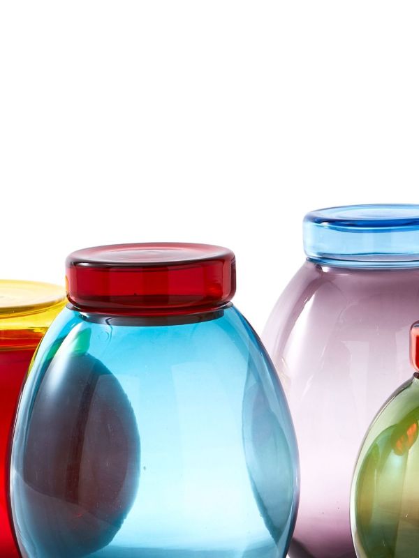 POLSPOTTEN Blue Bloated Caps And Jars Set | Browns Glassware