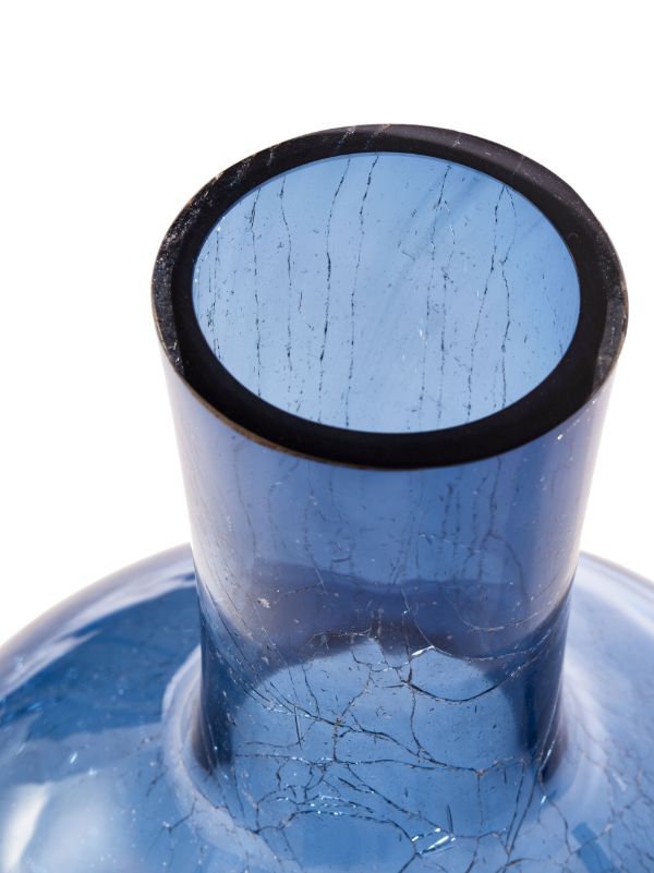 POLSPOTTEN Blue Crackled Ball Body Glass Vase | Browns Vases