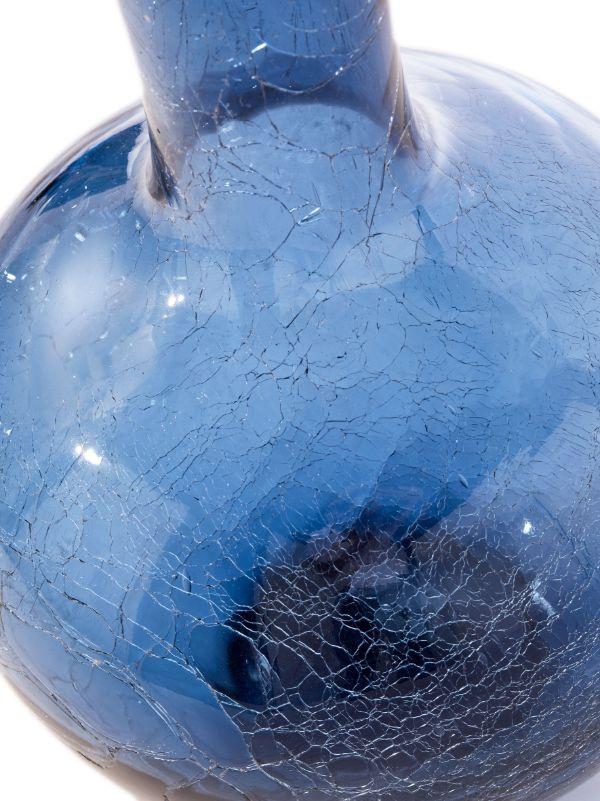 POLSPOTTEN Blue Crackled Ball Body Glass Vase | Browns Vases
