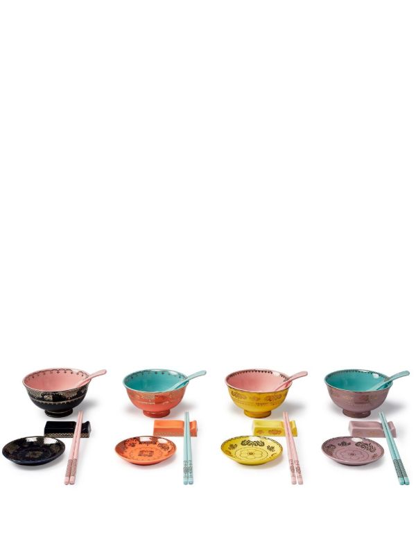 POLSPOTTEN Blue Grandpa Asian Bowl Set | Browns Plates & Bowls