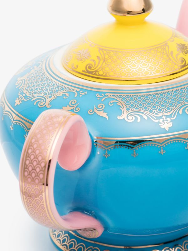 POLSPOTTEN Blue Grandpa Porcelain Teapot | Browns Cups & Tea Sets