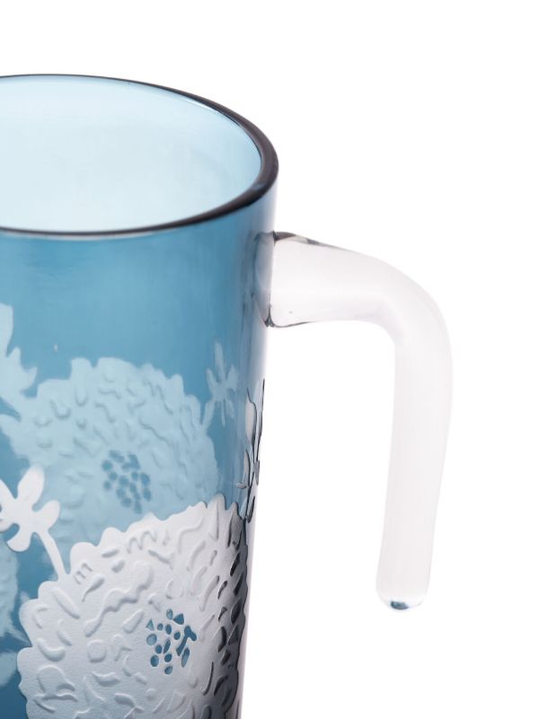 POLSPOTTEN Blue Peony Glass Pitcher | Browns Glassware