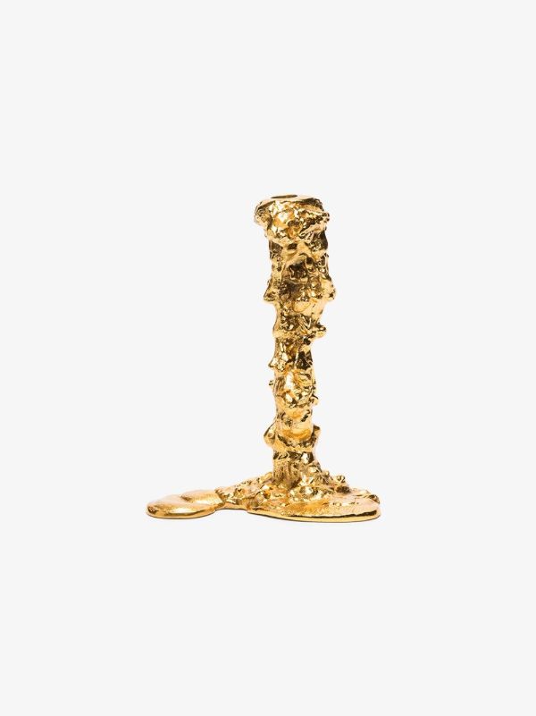 POLSPOTTEN gold-tone Drip large candle holder | Browns Candle Holders