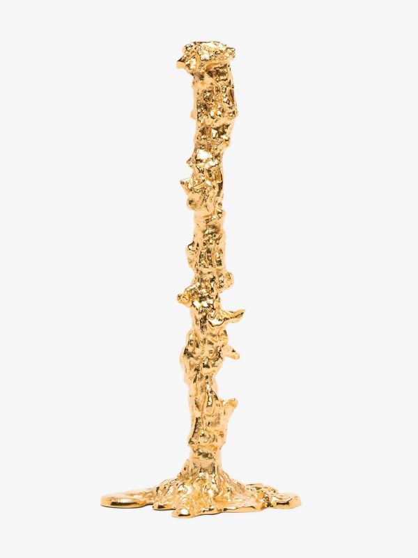 POLSPOTTEN gold-tone Drip XXL candle holder | Browns Candle Holders