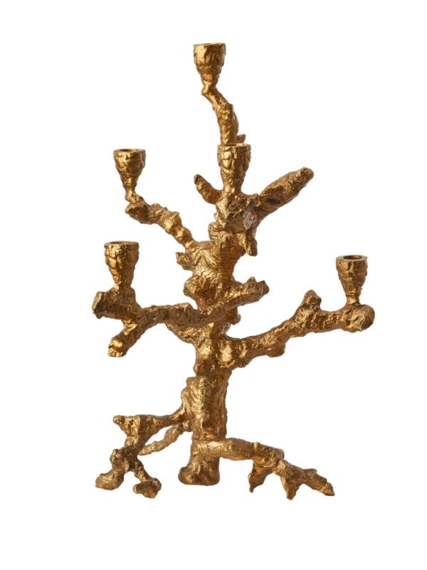 POLSPOTTEN Gold-tone Large Apple Tree Candle Holder | Browns Candle Holders