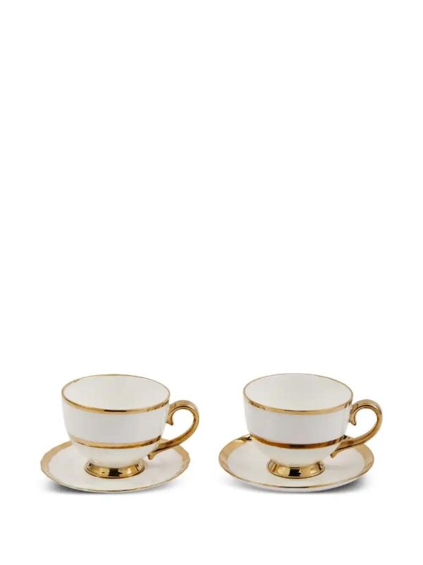 POLSPOTTEN Golden Finds Teacups (set Of Two) | Browns Cups & Tea Sets