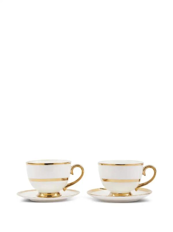 POLSPOTTEN Golden Finds teacups (set of two) | Browns Cups & Tea Sets