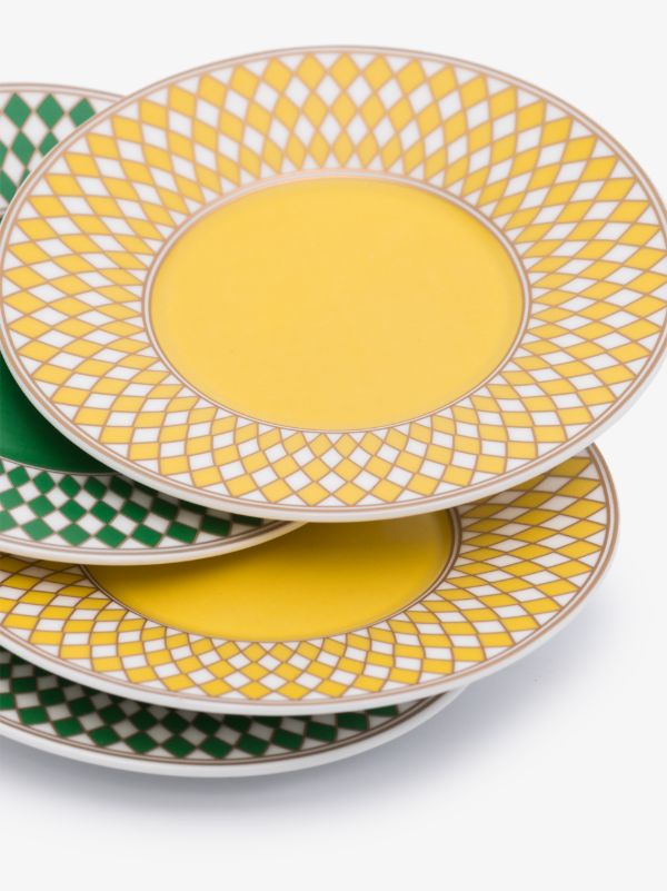 POLSPOTTEN Green And Yellow Chess Espresso Cup Set | Browns Cups & Tea Sets