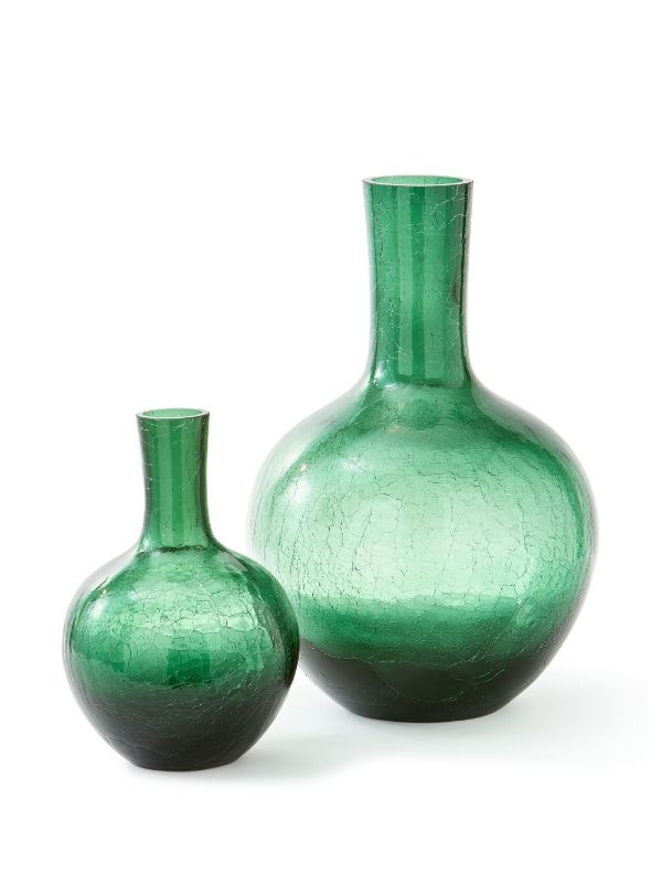 POLSPOTTEN Green Large Ball Body Glass Vase | Browns Vases
