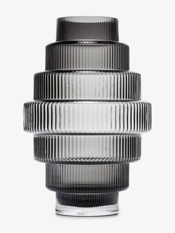 POLSPOTTEN grey Steps small glass vase | Browns Vases