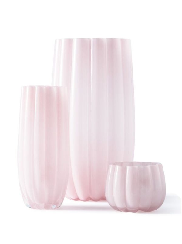 POLSPOTTEN Light Pink Large Melon Glass Vase | Browns Vases