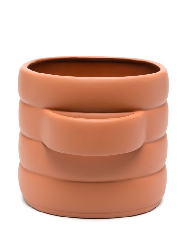 POLSPOTTEN Medium Namobo Plant Pot (24cm X 22cm) | Browns Vases