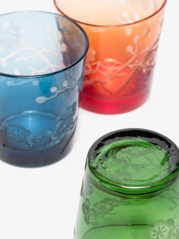 POLSPOTTEN Multicolour Blossom Glass Set | Browns Glassware