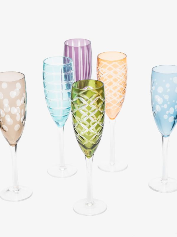 POLSPOTTEN Multicolour Champagne Glass Set | Browns Glassware