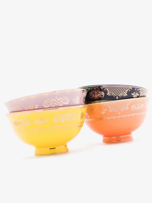 POLSPOTTEN Multicolour Grandpa Porcelain Bowl Set | Browns Homeware