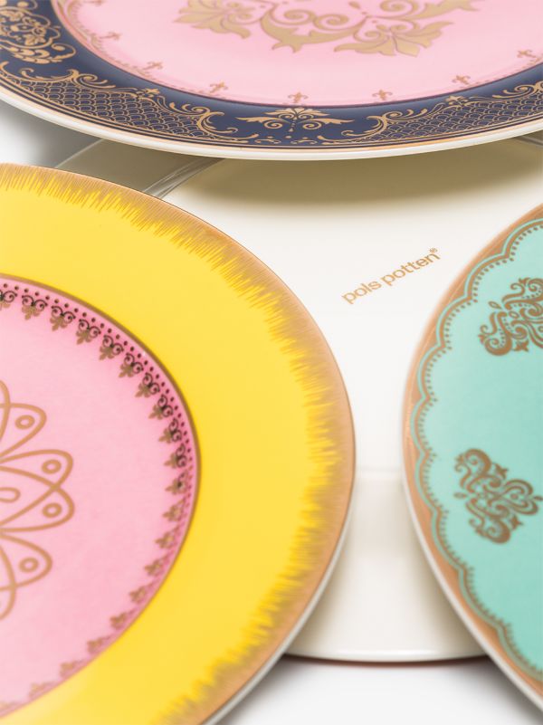 POLSPOTTEN Multicolour Grandpa Side Plate Set | Browns Plates & Bowls