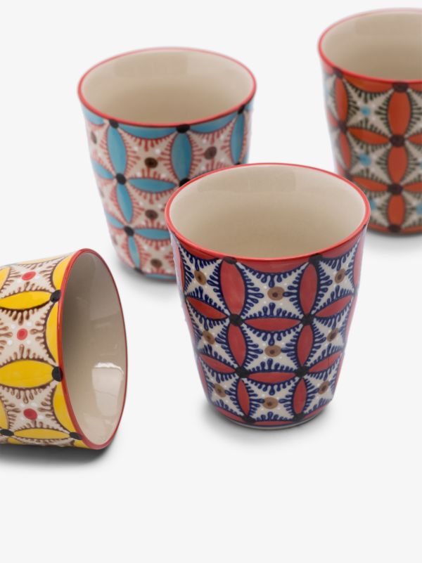 POLSPOTTEN Multicolour Hippy Cup Set | Browns Cups & Tea Sets