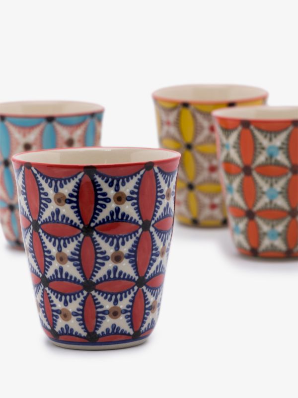POLSPOTTEN Multicolour Hippy Cup Set | Browns Cups & Tea Sets