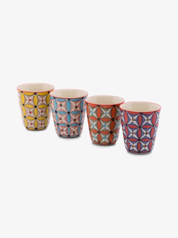 POLSPOTTEN Multicolour Hippy Cup Set | Browns Cups & Tea Sets