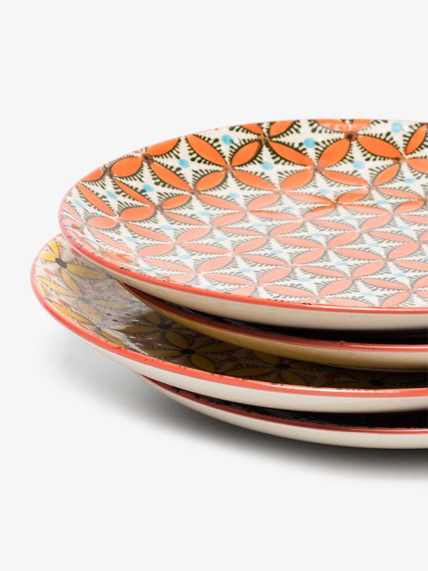 POLSPOTTEN Multicolour Hippy Dinner Plate Set | Browns Plates & Bowls