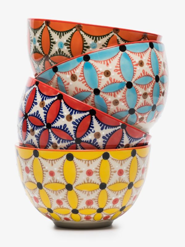 POLSPOTTEN multicolour hippy snack bowl set | Browns Plates & Bowls