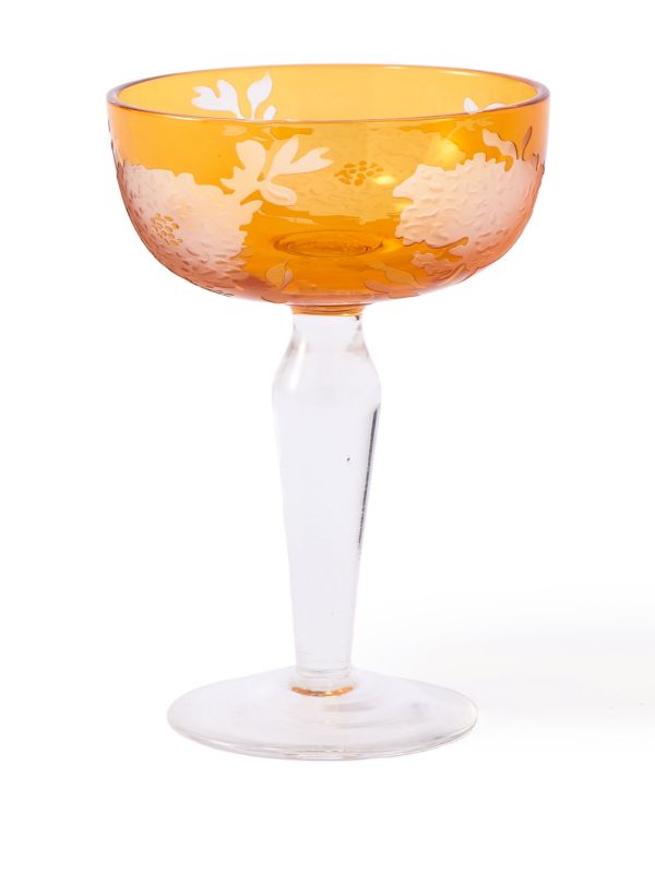 POLSPOTTEN Multicolour Peony Coupe Glass Set | Browns Glassware