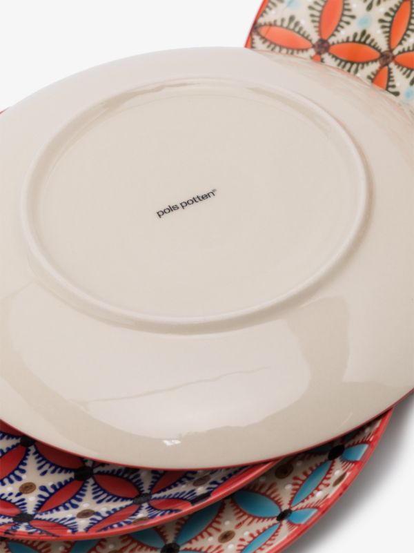 POLSPOTTEN Multicoloured Hippy Side Plate Set | Browns Plates & Bowls