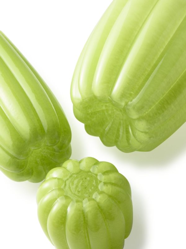 POLSPOTTEN Olive Green Large Melon Glass Vase | Browns Vases