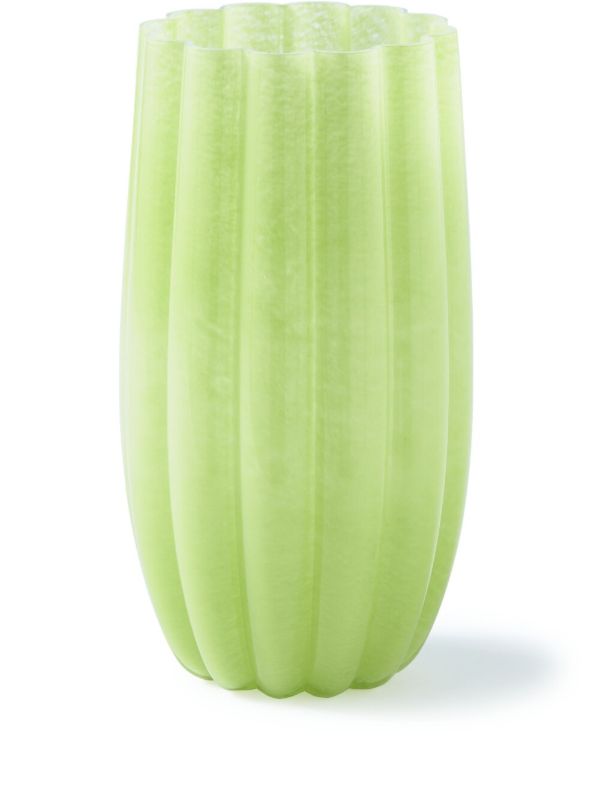 POLSPOTTEN Olive Green Large Melon Glass Vase | Browns Vases