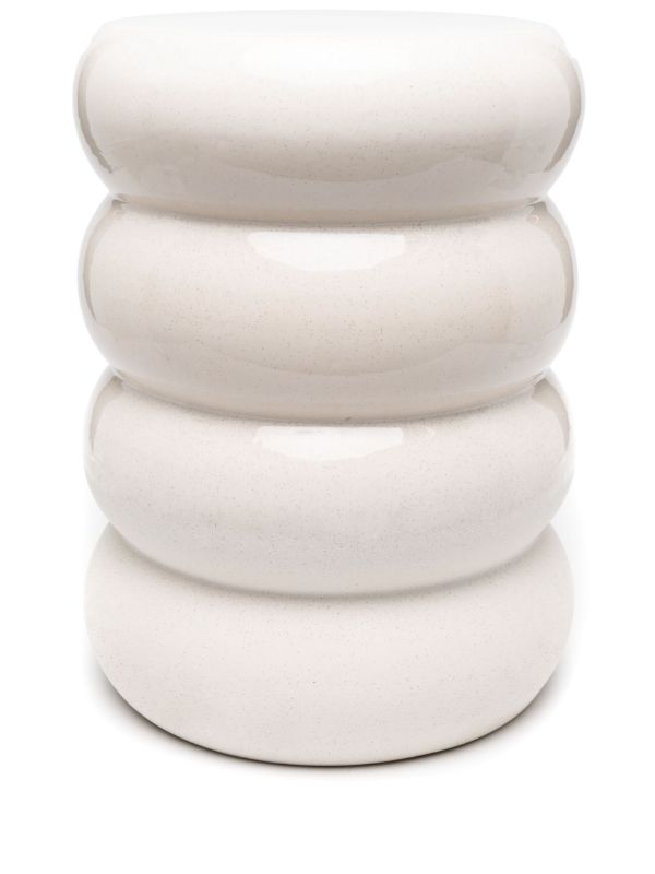 POLSPOTTEN White Chubby Ceramic Stool | Browns Chairs & Stools