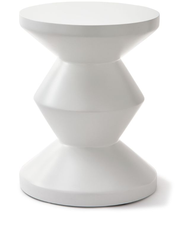 POLSPOTTEN White Outdoor Zig Zag Lacquered Stool | Browns Chairs & Stools