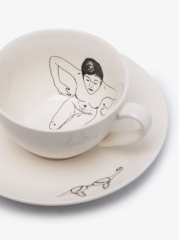 POLSPOTTEN White Undressed Tea Set | Browns Cups & Tea Sets