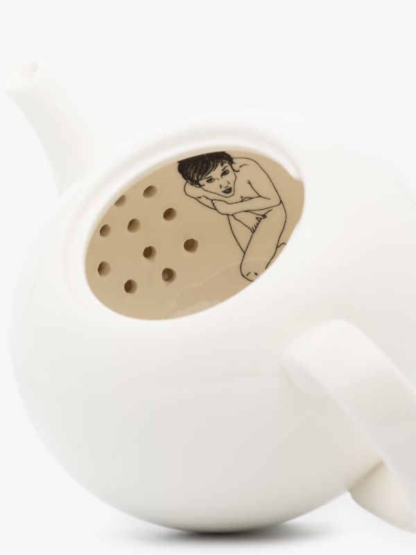 POLSPOTTEN White Undressed Teapot | Browns Cups & Tea Sets