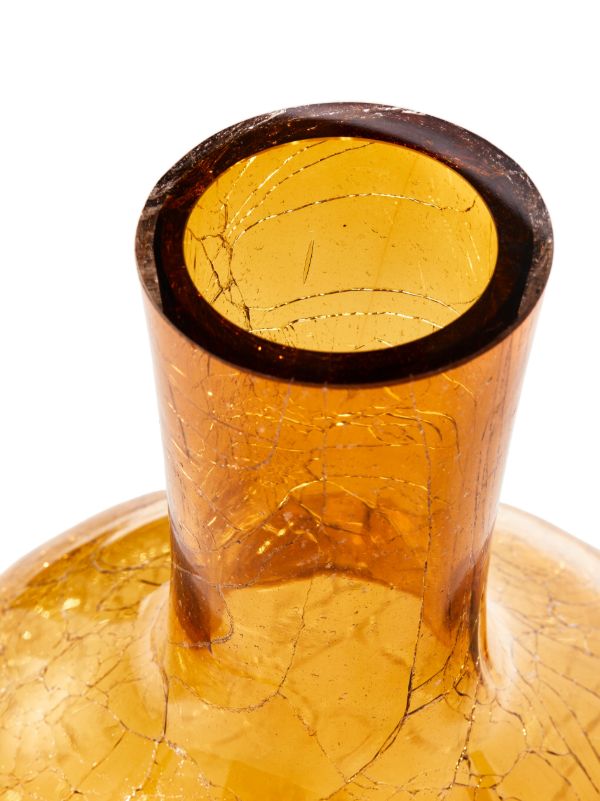 POLSPOTTEN Yellow Crackled Ball Body Glass Vase | Browns Vases