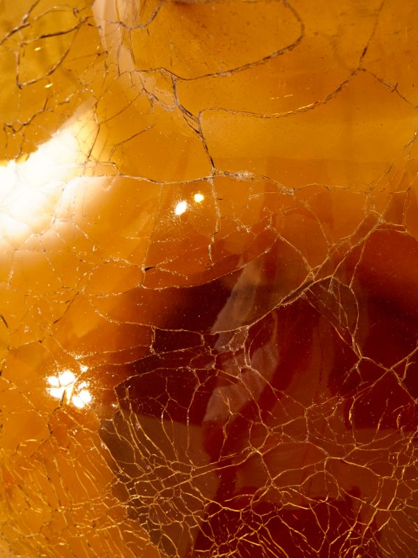 POLSPOTTEN Yellow Crackled Ball Body Glass Vase | Browns Vases