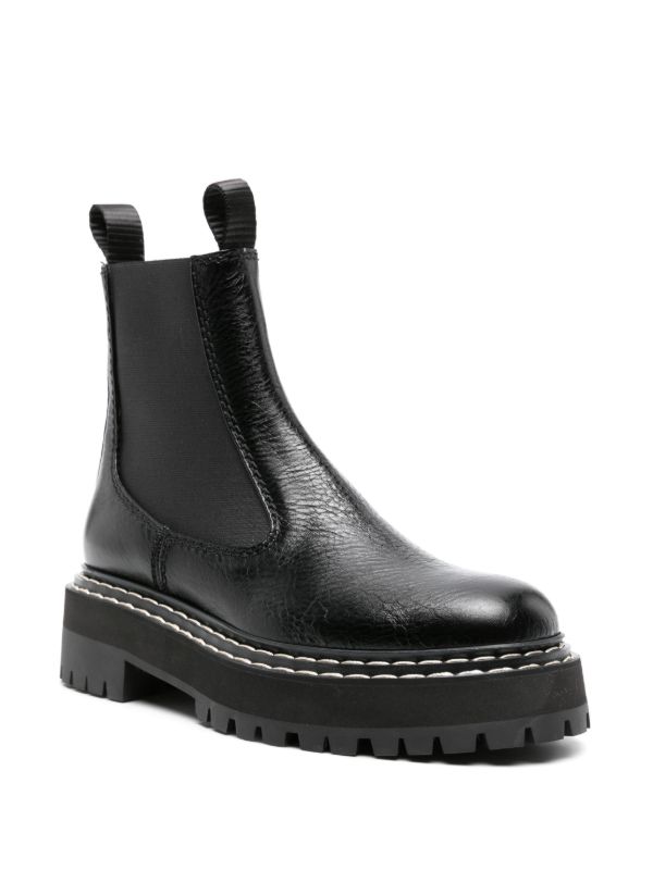 Proenza Schouler Black Lug Sole Leather Chelsea Boots | Browns Boots