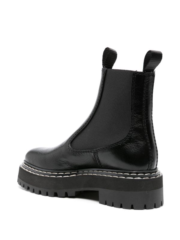 Proenza Schouler Black Lug Sole Leather Chelsea Boots | Browns Boots