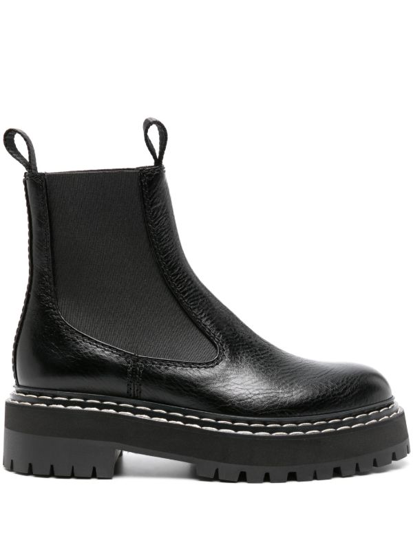 Proenza Schouler black Lug Sole leather Chelsea boots | Browns Boots