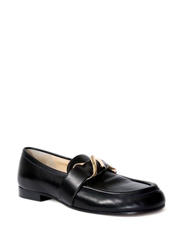 Proenza Schouler Black Monogram Leather Loafers | Browns Loafers